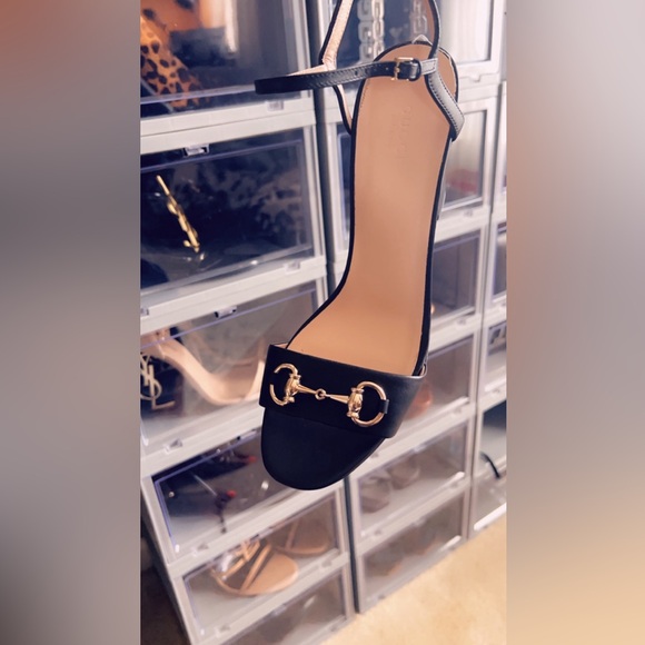 NEW Gucci Horsebit Leather Block Sandals - Picture 3 of 8